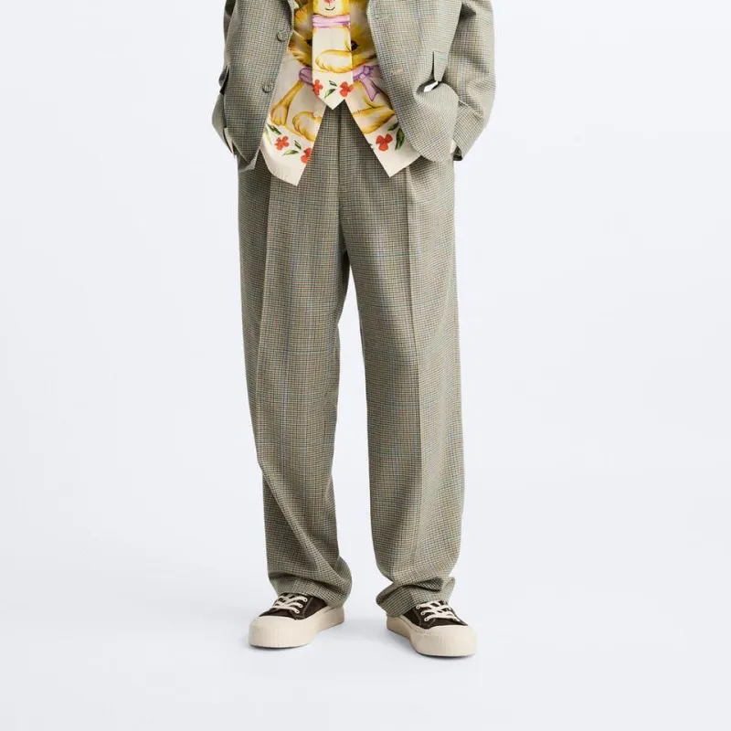 ZARA Suit Trousers Men Tan-2