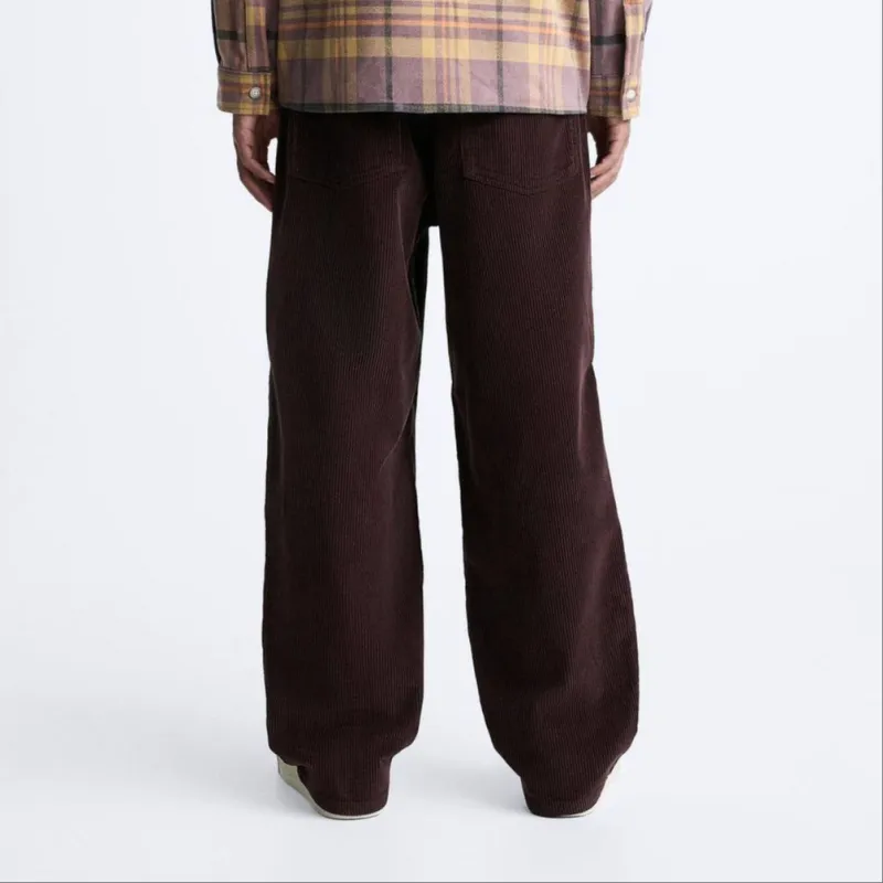 ZARA Casual Pants Men's Burgundy Red-3
