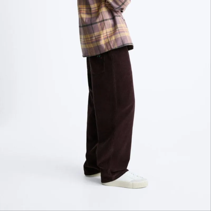 ZARA Casual Pants Men's Burgundy Red-4