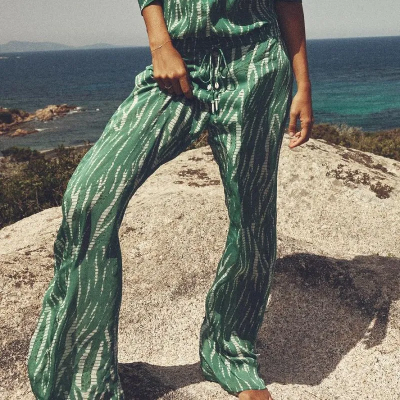 ZARA Casual Pants Women's Green-2