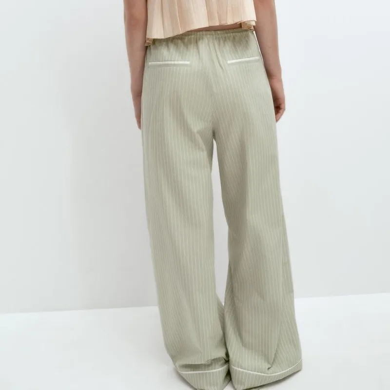 ZARA Casual Pants Women's Light Green-3