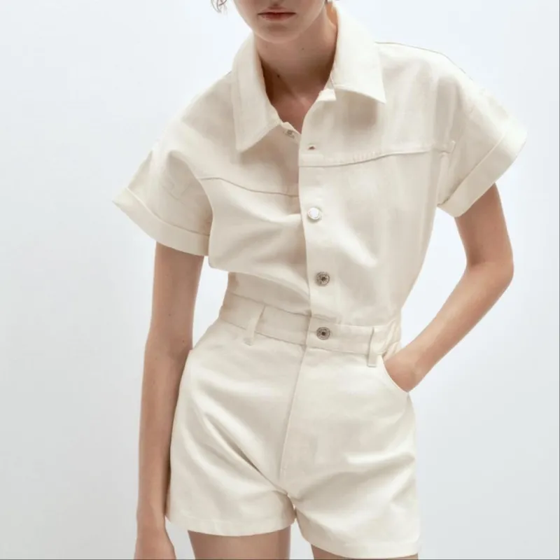 ZARA Jumpsuits Women's White-2