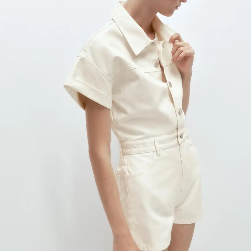 ZARA Jumpsuits Women's White-3