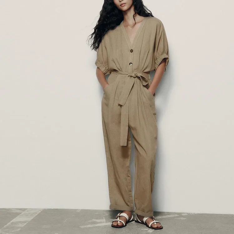 ZARA Jumpsuits Women's Beige-2