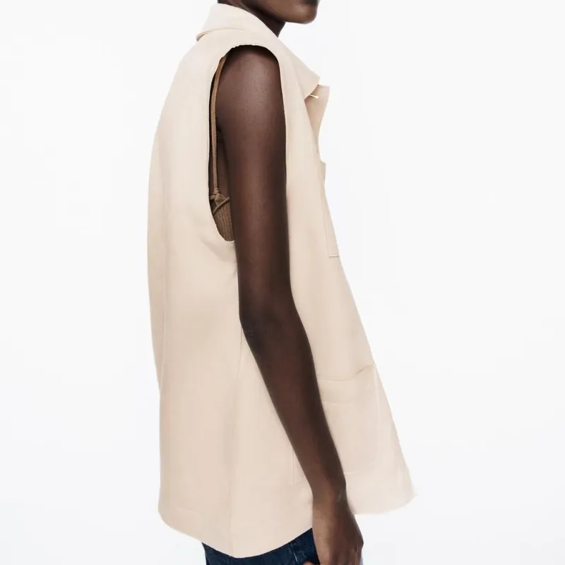 ZARA Tank Tops Women's Sand-3