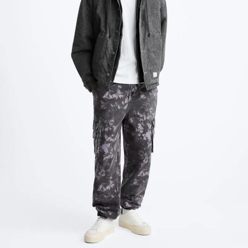 ZARA Cargo Pants Men Purple-2