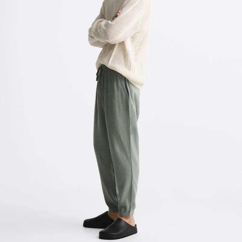 ZARA Casual Pants Men Green-4