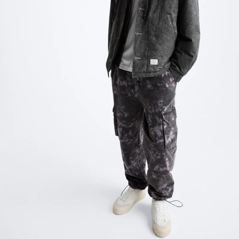 ZARA Cargo Pants Men Purple-4