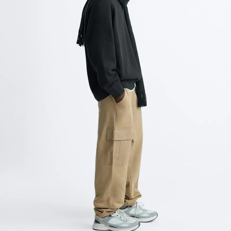 ZARA Cargo Pants Men Tan-4