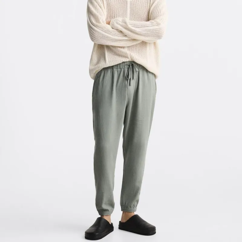 ZARA Casual Pants Men Green-2