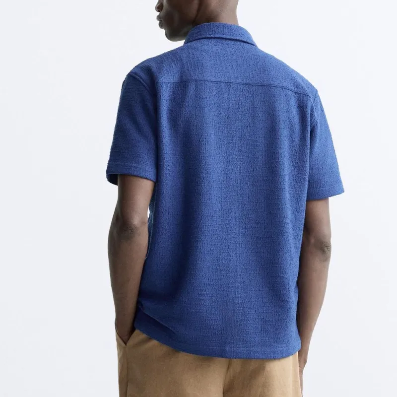 ZARA Shirts Men Dark Blue-3