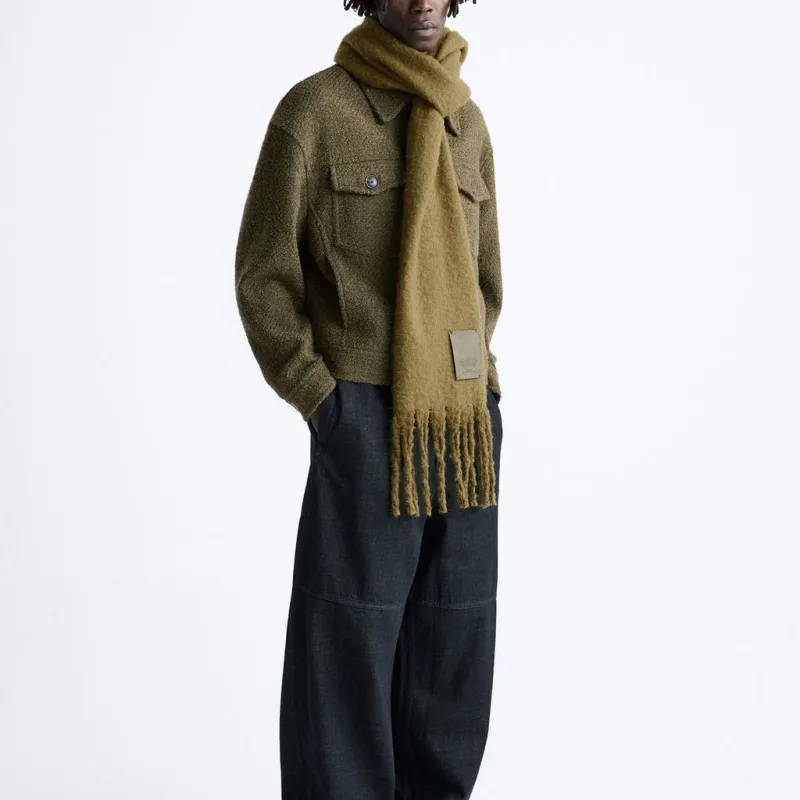 ZARA Jackets Men Olive Green-3