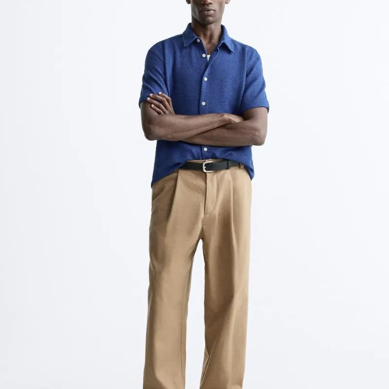 ZARA Shirts Men Dark Blue-2