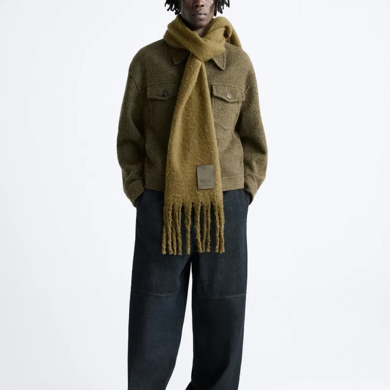 ZARA Jackets Men Olive Green-4