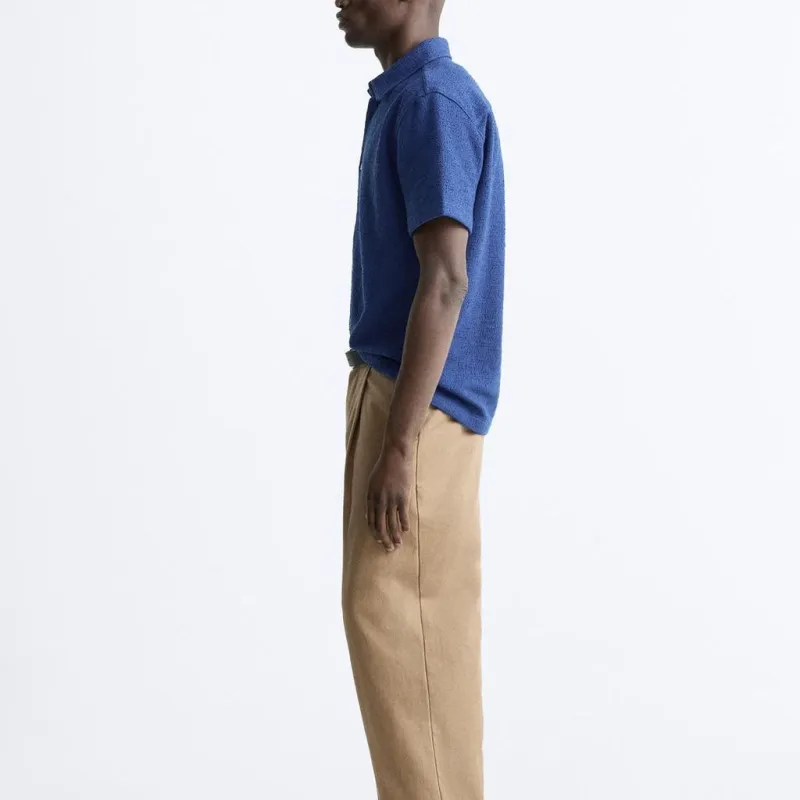 ZARA Shirts Men Dark Blue-4