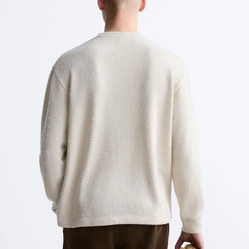 ZARA Sweatshirts Men Beige-3