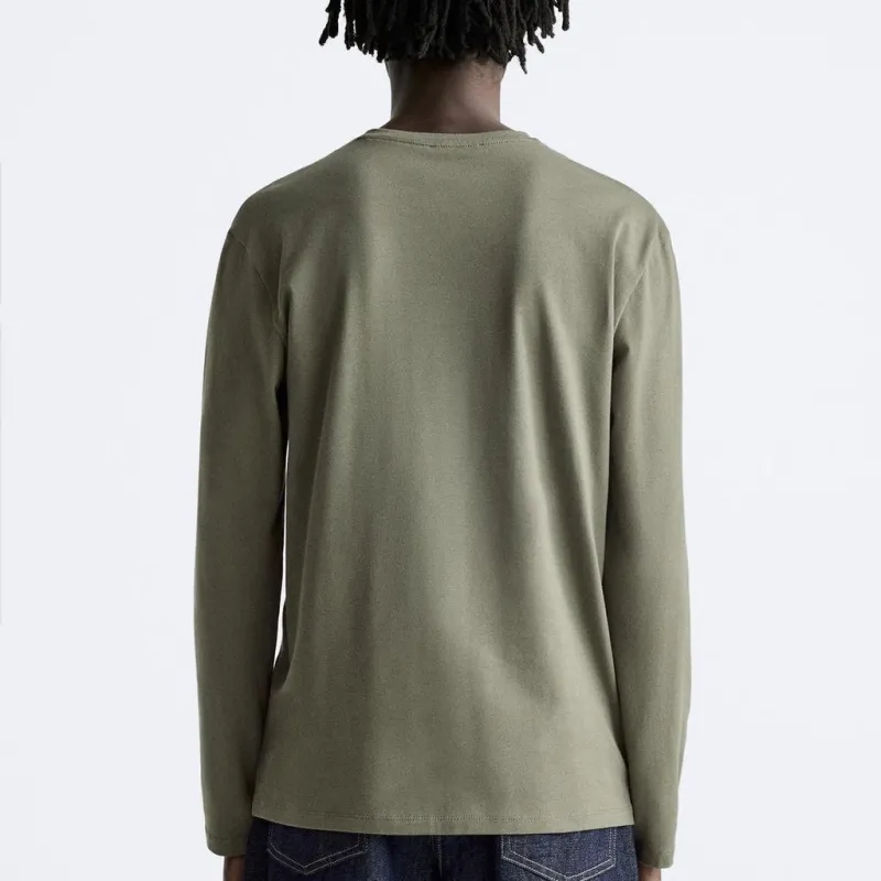 ZARA T-Shirts Men Olive Green-3