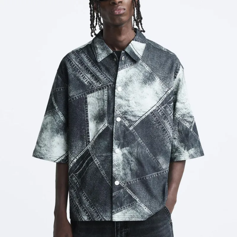 ZARA Denim Jackets Men Print-2
