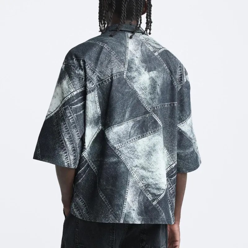 ZARA Denim Jackets Men Print-3