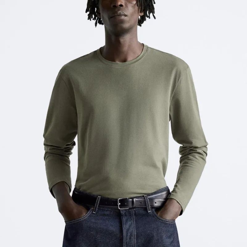 ZARA T-Shirts Men Olive Green-2