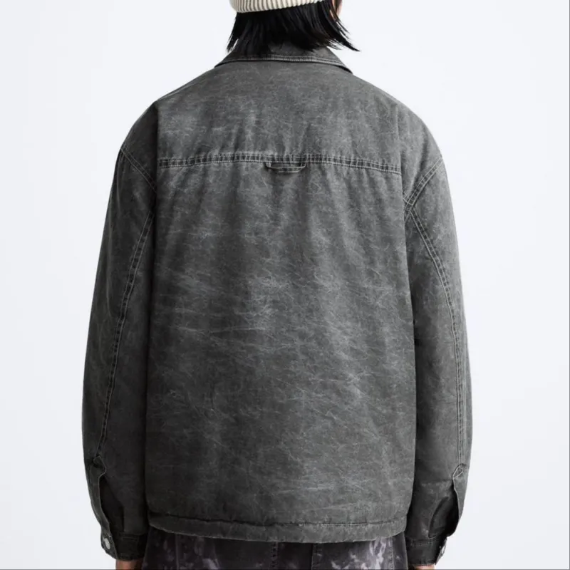 ZARA Jacket Men's Zebra Print Gray-3
