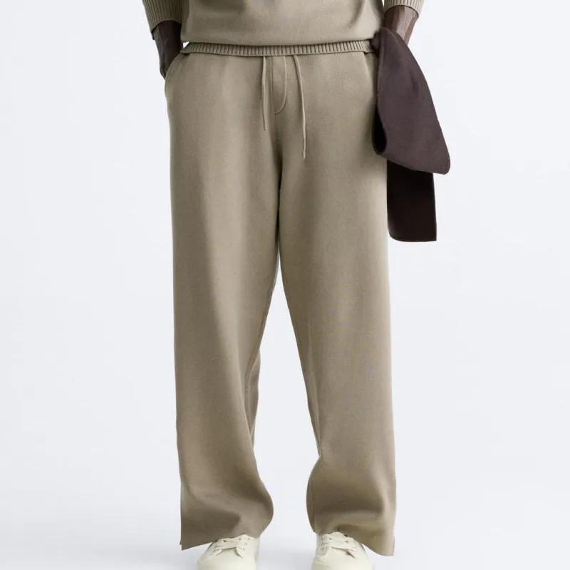 ZARA Knitted Sports Pants Men's Gray-2
