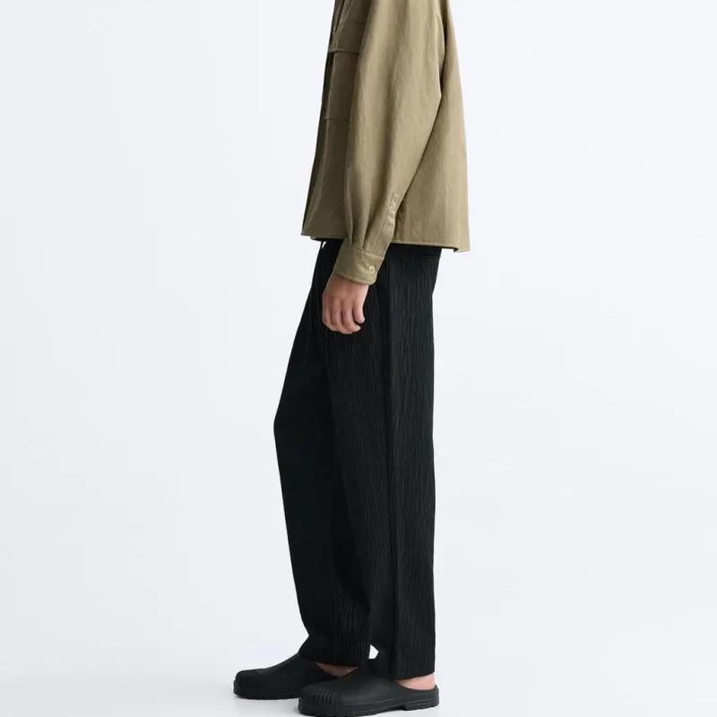 ZARA Casual Pants Men Black-4