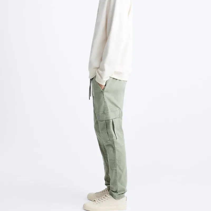 ZARA Cargo Pants Men Khaki-4