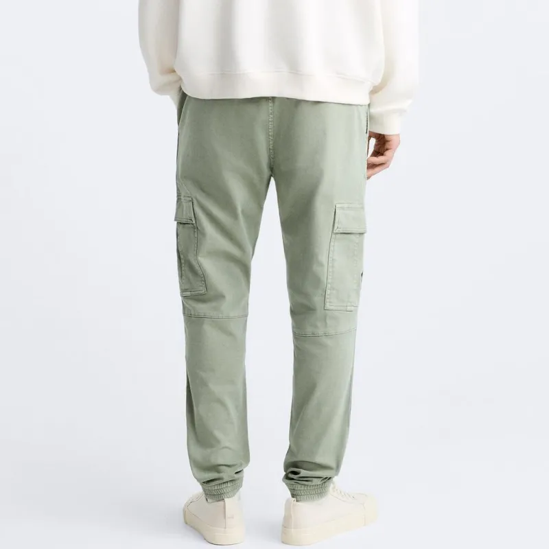 ZARA Cargo Pants Men Khaki-3