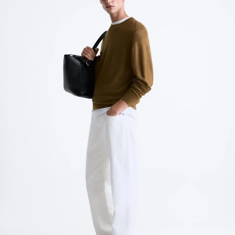 ZARA Sweaters Men Olive Green-4