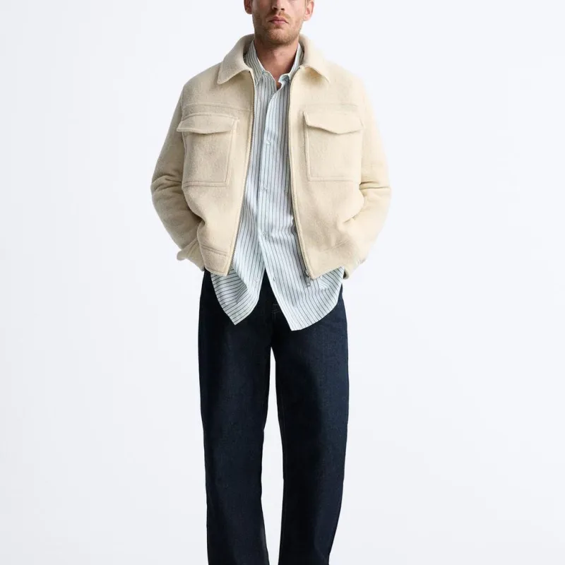 ZARA Jackets Men Yellow-2