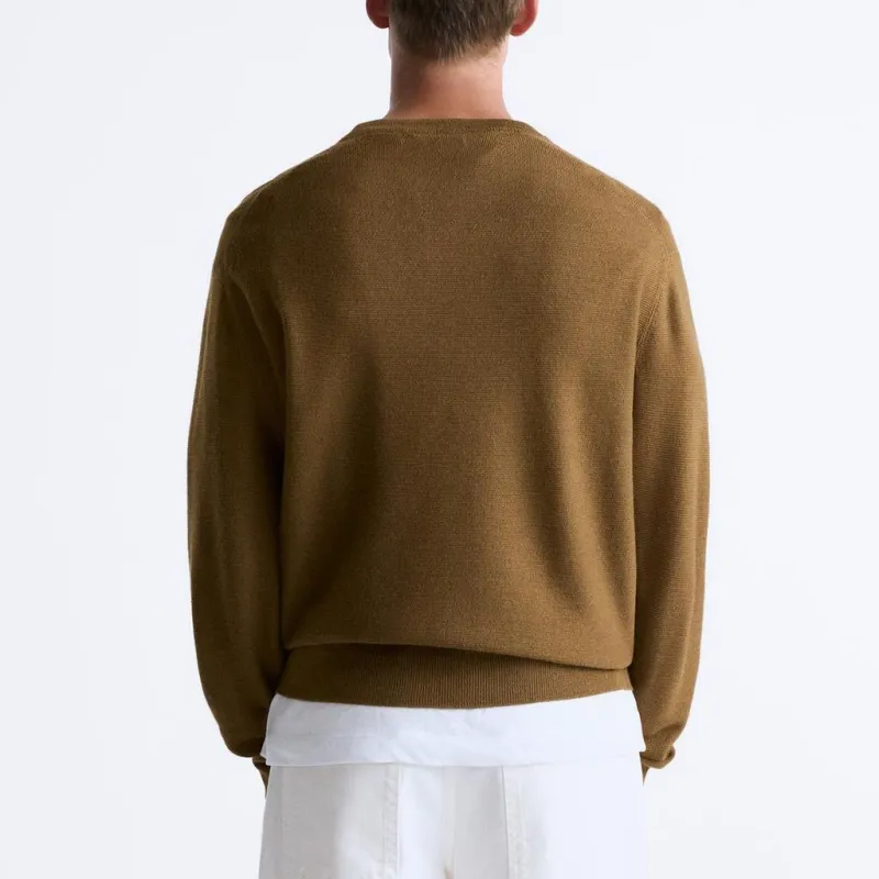 ZARA Sweaters Men Olive Green-3