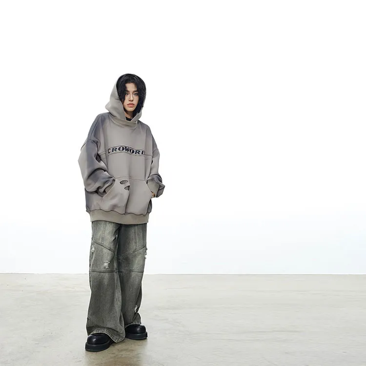 0 CROWORLD Jeans Unisex Gray-3