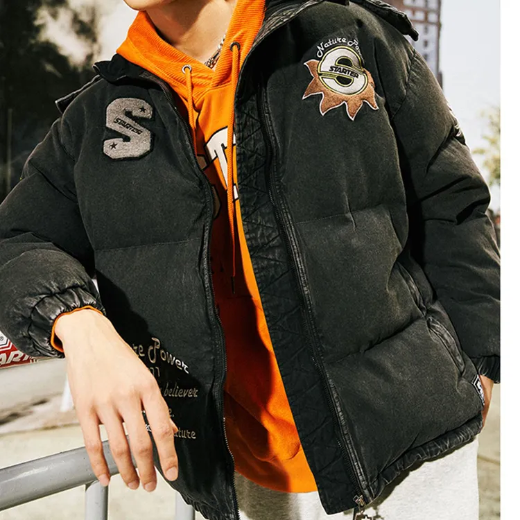 STARTER Down Jackets Unisex Gray White-3