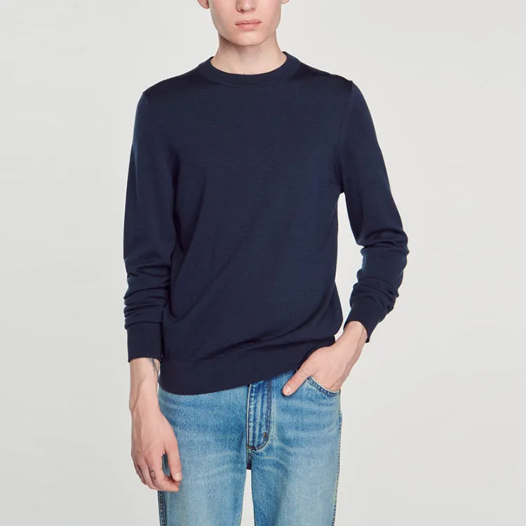 Sandro Cashmere Sweaters Men Blue Gray-1