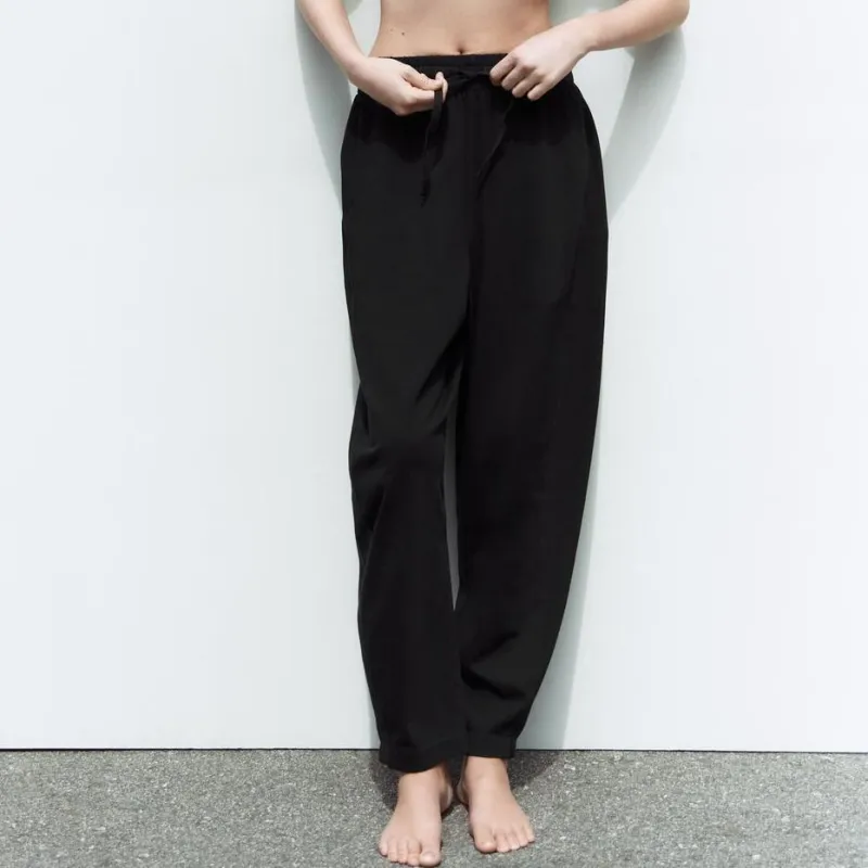 ZARA Knitted Sports Pants Women's Black-2