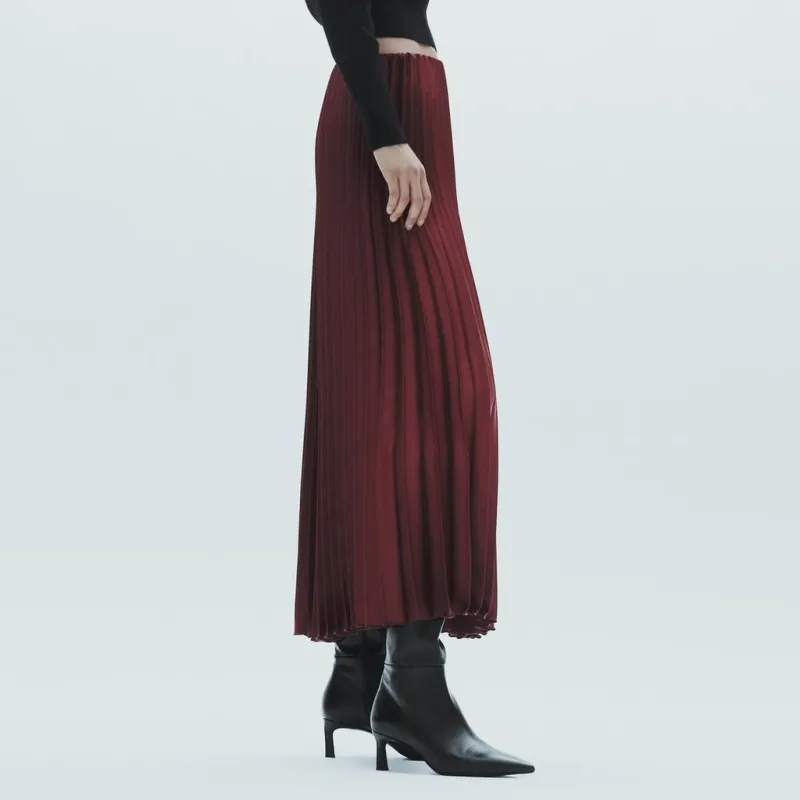 ZARA Casual Long Skirts Women's Deep Eggplant Purple-4