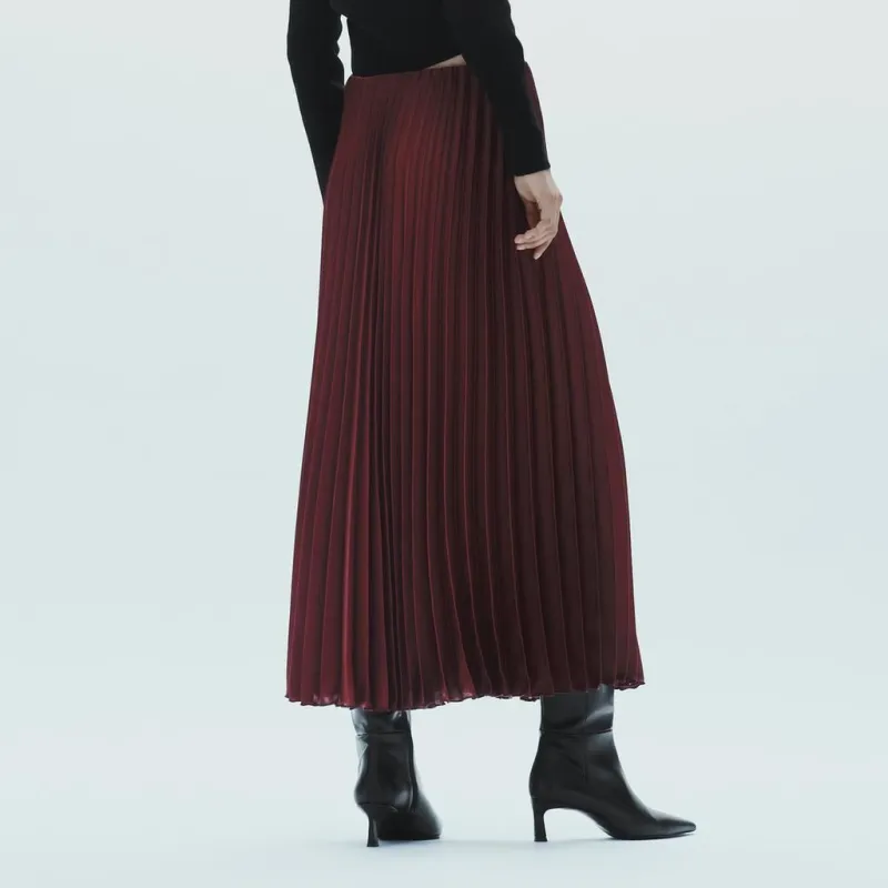 ZARA Casual Long Skirts Women's Deep Eggplant Purple-3