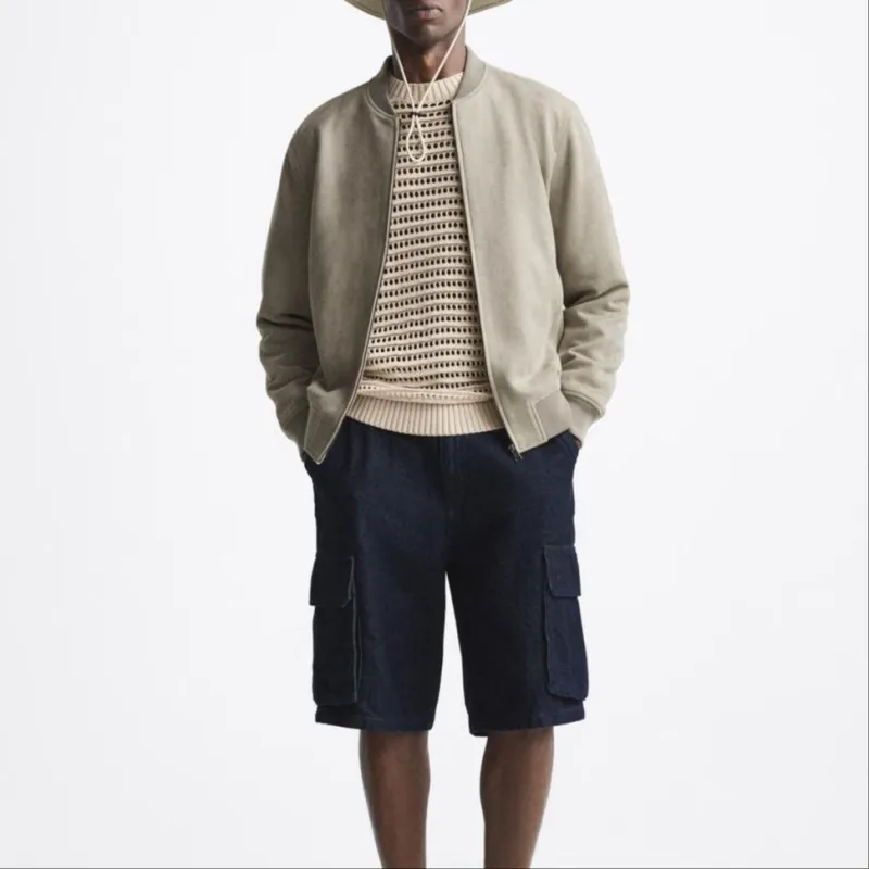 ZARA Jackets Men Light Green-2