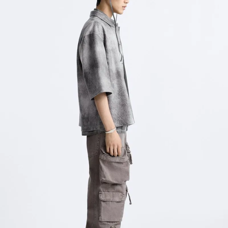 ZARA Denim Jackets Men Gray-3