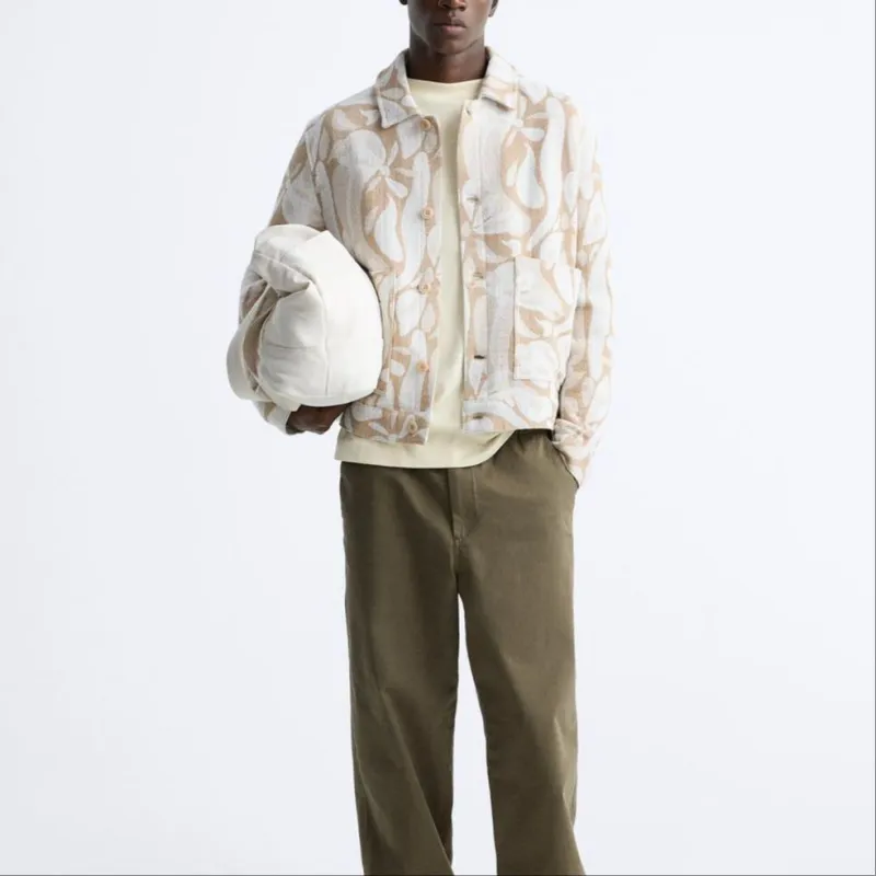 ZARA Jackets Men Beige-2