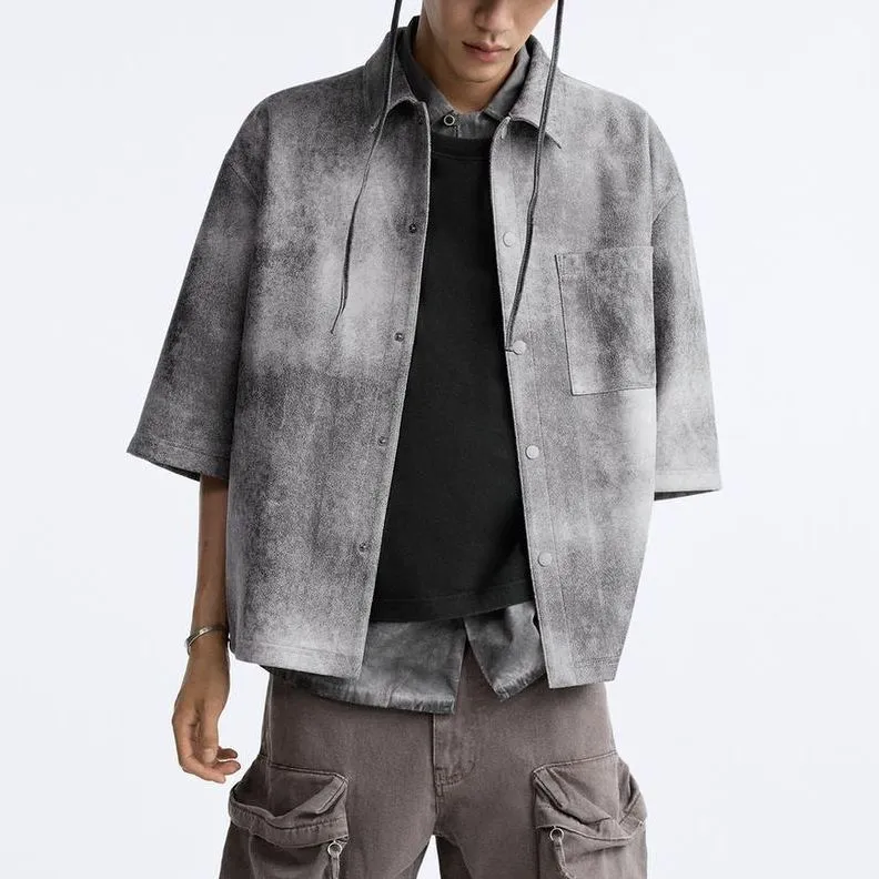ZARA Denim Jackets Men Gray-2