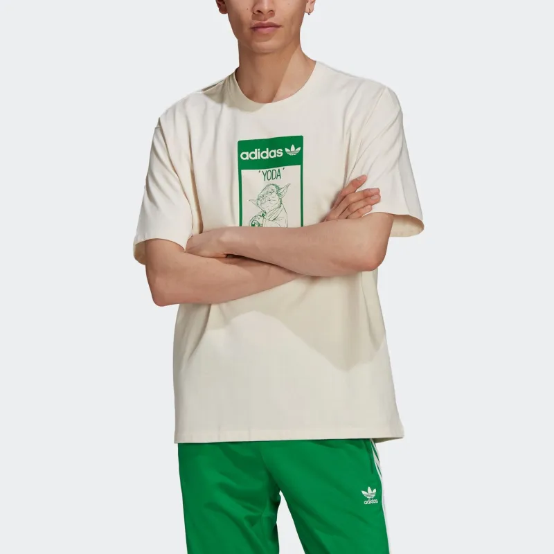 Adidas Originals Drop Shoulder Sleeve T Shirt Unisex Ecru-3