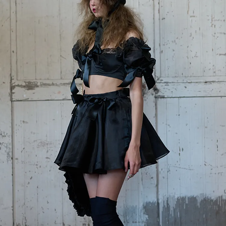 Selkie Casual Short Skirts Women's Black-2