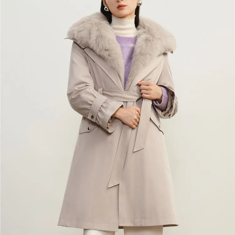 JZ Juzui Down Jacket Women's Light Gray-2