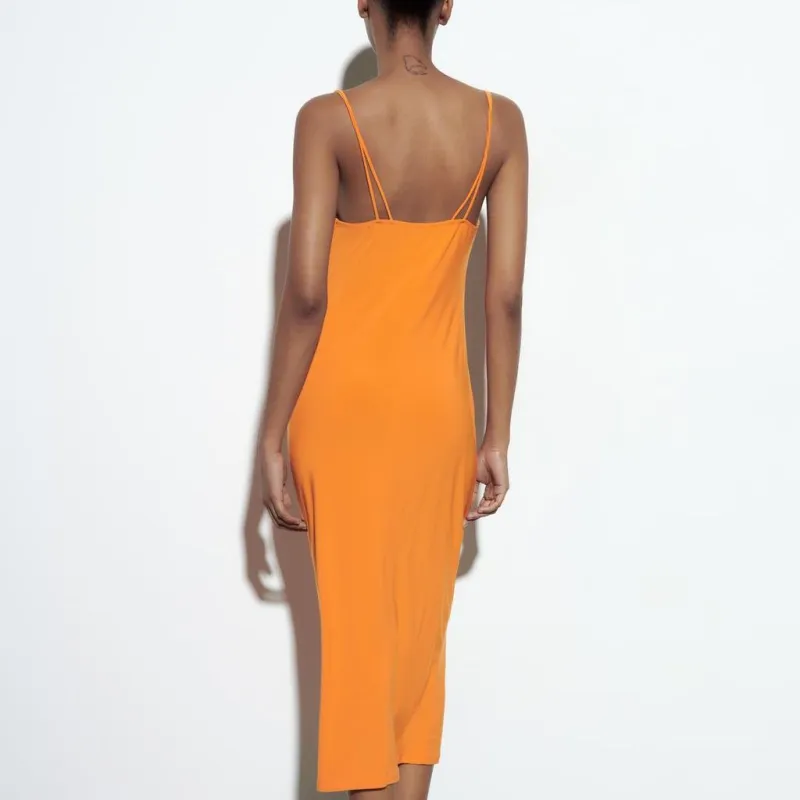 ZARA Slip Dresses Women's Orange-2