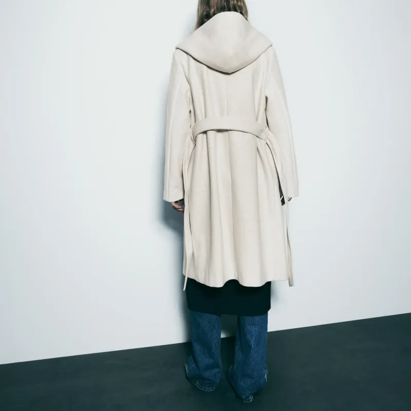 ZARA Coats Women's White-2