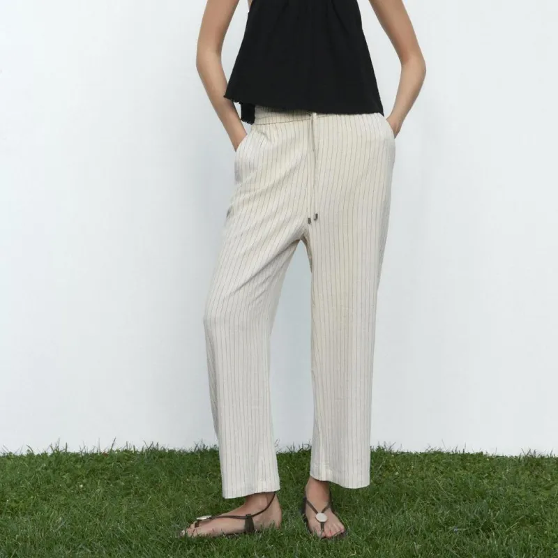 ZARA Casual Pants Women's Beige-2