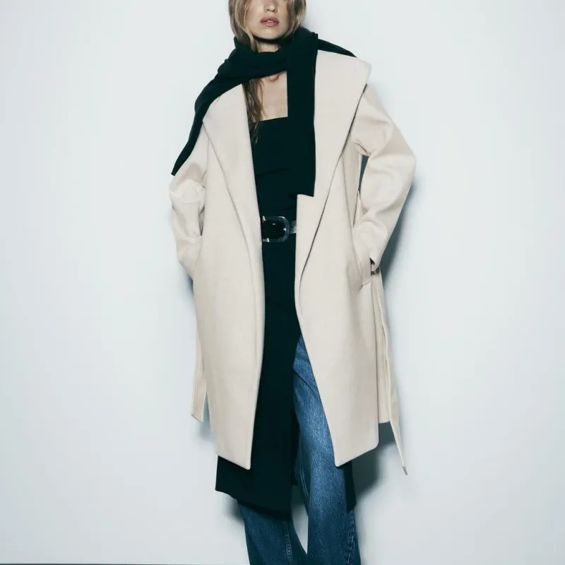 ZARA Coats Women's White-1
