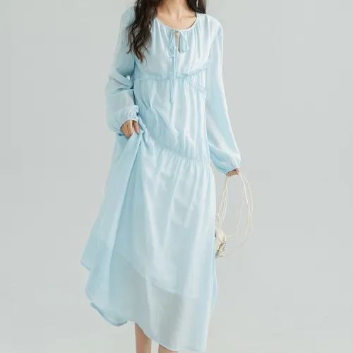 Demana Long-Sleeved Dresses Women's Glacier Blue